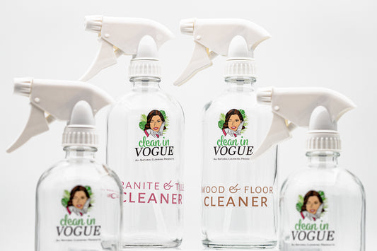 Clean in Vogue Refillable Glass Spray Bottle – 16 oz Premium Reusable Cleaning Bottle