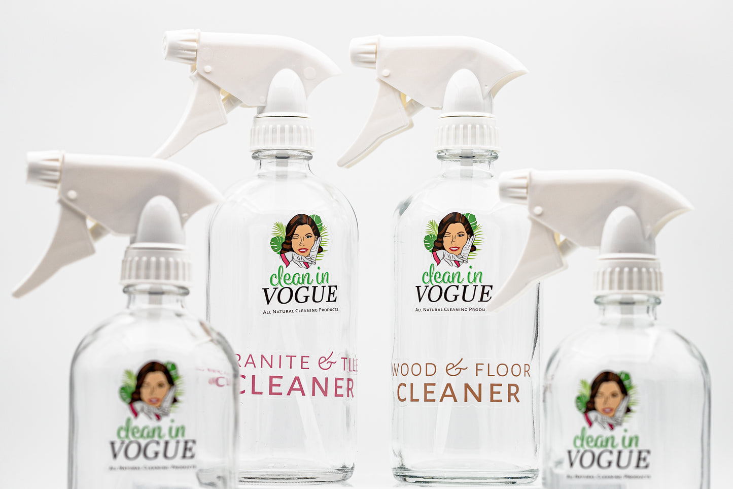 Clean in Vogue Refillable Glass Spray Bottle – 16 oz Premium Reusable Cleaning Bottle