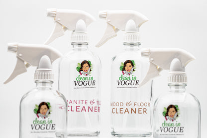 Clean in Vogue Refillable Glass Spray Bottle – 16 oz Premium Reusable Cleaning Bottle